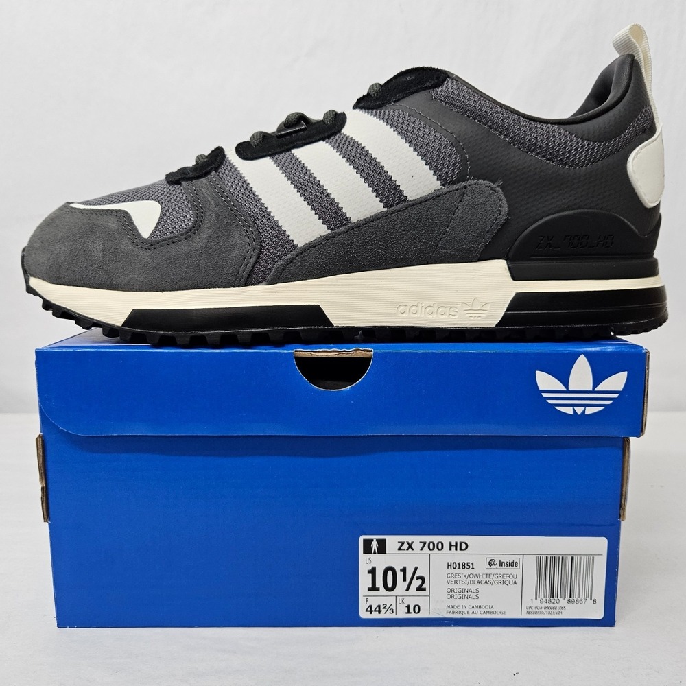 Adidas Originals ZX‎ 700 HD Retro Sneakers H01851 Grey White Men's Size 10.5
